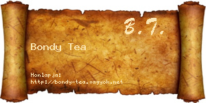 Bondy Tea névjegykártya